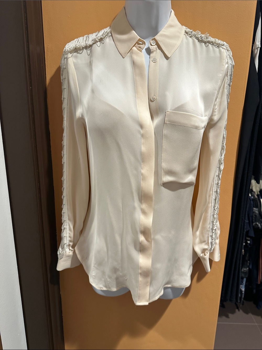 Haute Hippie Western Cream Button-Front Women's Blouse